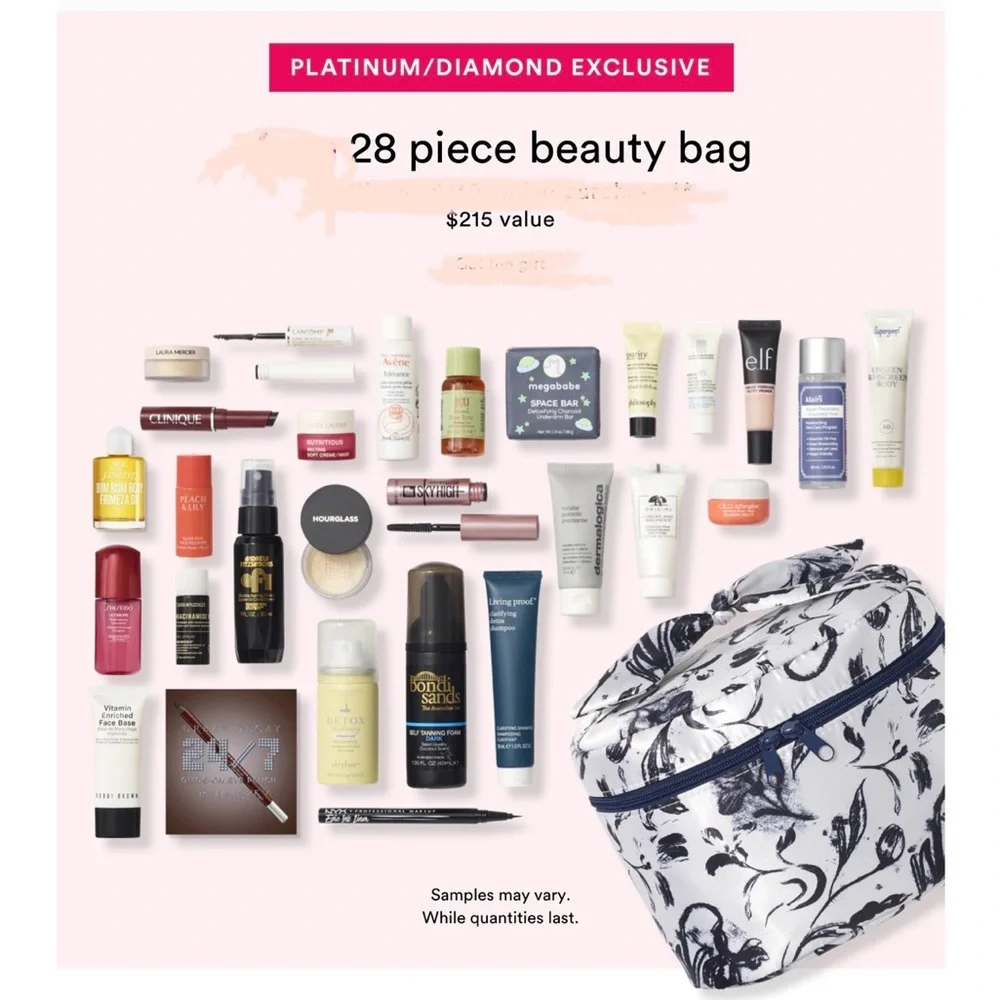 ULTA 28p Beauty Bag Skin Care & Makeup $215 Value NWT